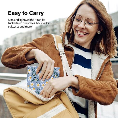 MoKo 6-7" Embroidered Daisy Padded eReader Sleeve Tablet Bag Pouch for eReader Paperwhite 11th/10th Gen, 7" eReader Colorsoft Signature Edition 2024, Voyage/Kobo eReader, Beige. in Kuwait
