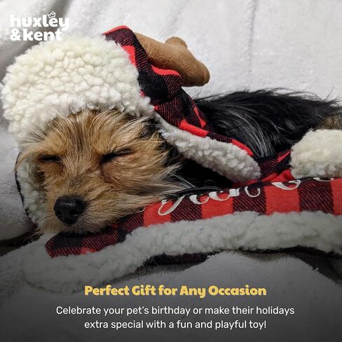 Huxley & Kent for Dogs | Dear Santa Bone (Small) | Christmas Holiday Power Plush Dog Toy with Squeaker | Funny Dog Toy | Cute Dog Toy | H&K Squeaky Dog Toy in Saudi Arabia