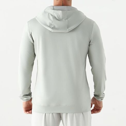 Mens Lightweight Running Jackets,UPF 50+ Workout Windbreaker Zip Up Hoodie Men with Pocket in Saudi Arabia