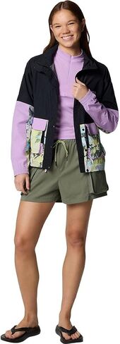 Columbia, PFG Open Water Windbreaker - Women's, Black/Hydrangea/Spring Yellow Wldblms, M in Saudi Arabia