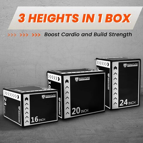 Fitvids Plyo Box, 3-in-1 Foam Plyometric Jump Box, Box Jump for for Home Gym Training Fitness Workout Exercise Platform, Multiple Colors in Saudi Arabia