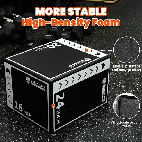 Fitvids Plyo Box, 3-in-1 Foam Plyometric Jump Box, Box Jump for for Home Gym Training Fitness Workout Exercise Platform, Multiple Colors in Saudi Arabia