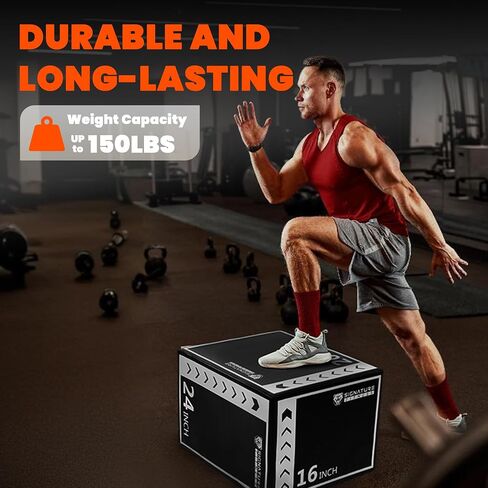 Fitvids Plyo Box, 3-in-1 Foam Plyometric Jump Box, Box Jump for for Home Gym Training Fitness Workout Exercise Platform, Multiple Colors in Saudi Arabia