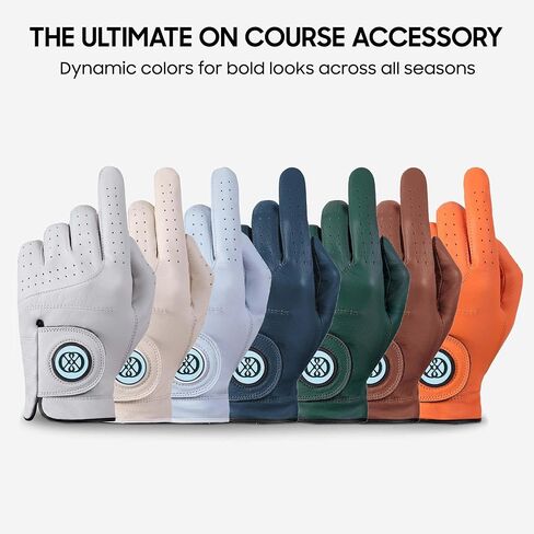 CLAPLEY Men's Golf Gloves, Luxurious Cabretta Leather, Breathable Design, Good Elasticity, and Signature Ball Marker in Kuwait