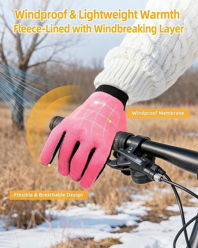 قفازات شتوية دافئة للنساء - بطانة مقاومة للرياح في الطقس البارد من الصوف الناعم - قفازات حرارية تعمل باللمس الحساسة in Kuwait
