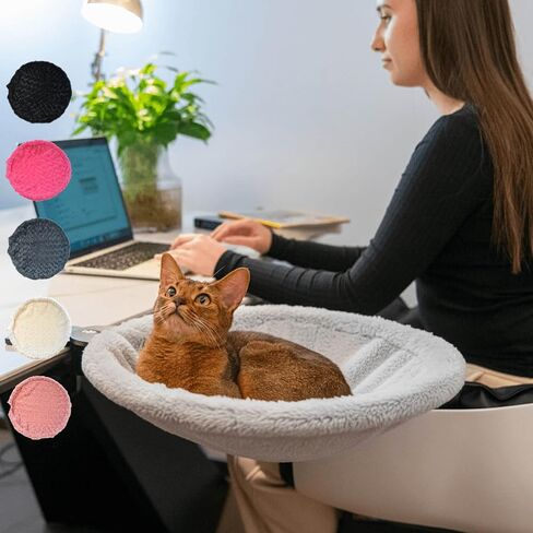 Cat Desk Bed,Desk Cat Perch,Cats cave Bed Large,Steel Frame,15 inch,Load 50 LBS,Comfortable Pet Bed,Ultra-Soft Fabric Removable Machine Washable,Modern Pet Furniture in Kuwait