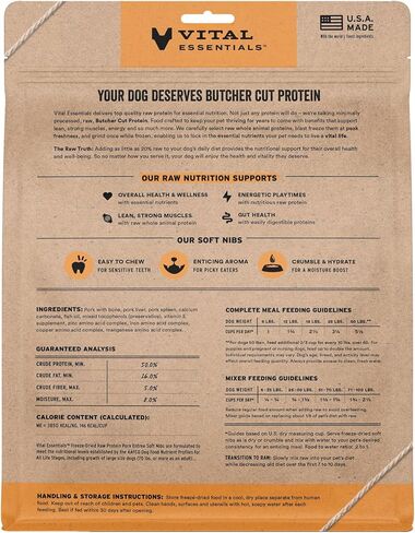 Vital Essentials Freeze Dried Raw Beef & Salmon Entree & Mixer Dog Food Soft Nibs, 14 oz in Kuwait