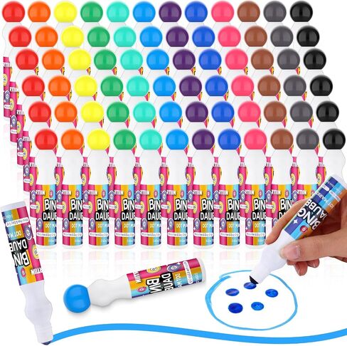 Crtiin 48 Pcs Bingo Dauber Dot Markers Bulk, 0.5 oz, 12 Colors in Saudi Arabia