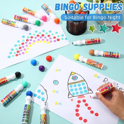 Crtiin 48 Pcs Bingo Dauber Dot Markers Bulk, 0.5 oz, 12 Colors in Saudi Arabia