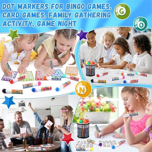 Crtiin 48 Pcs Bingo Dauber Dot Markers Bulk, 0.5 oz, 12 Colors in Saudi Arabia
