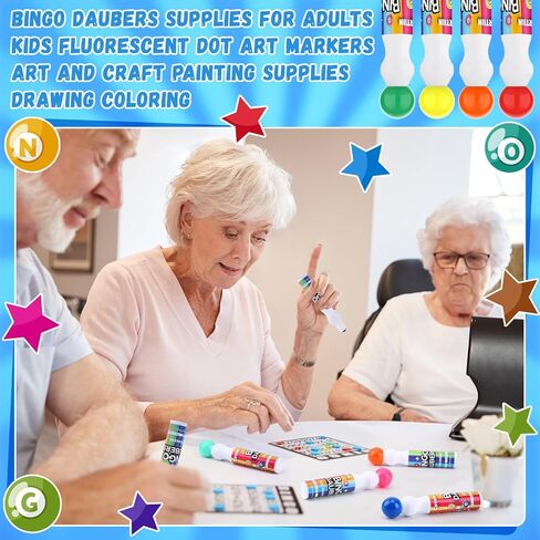 Crtiin 48 Pcs Bingo Dauber Dot Markers Bulk, 0.5 oz, 12 Colors in Saudi Arabia