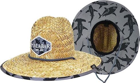 Sharks Fabric Pattern Print Straw Kids Girls Sunhat, Ages 3+, Lifeguard Hat, Beach, Swim, Cruise, Paddle Board, Boat, Fishing, Fits All, Malabar Hat in Kuwait
