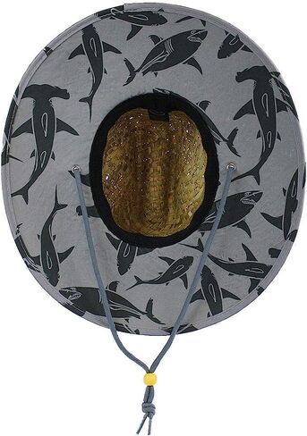 Sharks Fabric Pattern Print Straw Kids Girls Sunhat, Ages 3+, Lifeguard Hat, Beach, Swim, Cruise, Paddle Board, Boat, Fishing, Fits All, Malabar Hat in Kuwait