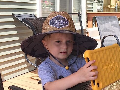 Sharks Fabric Pattern Print Straw Kids Girls Sunhat, Ages 3+, Lifeguard Hat, Beach, Swim, Cruise, Paddle Board, Boat, Fishing, Fits All, Malabar Hat in Kuwait