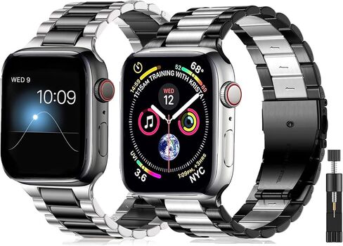 Guwet Pack 2 أشرطة معدنية متوافقة مع Apple Watch Band 38/40/41/42/44/45/46/49 مم ، شبكة حلقة مقاوم للصدأ وميلانوز لسلسلة IWatch Band Series Ultra2/SE2/SE/10/9 8 6 5 4 4 4 4 4 4 4 4 4 4 4 4 4 4 4 3 2 1 in Saudi Arabia