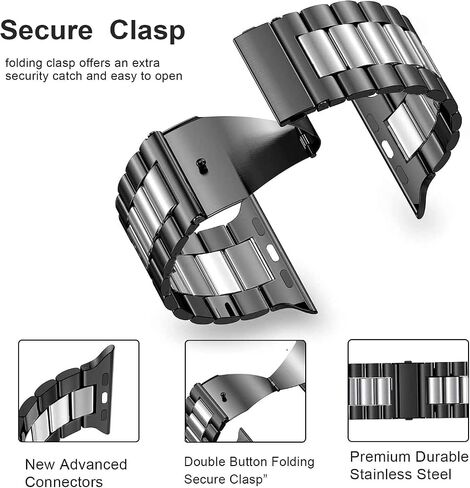 Guwet Pack 2 أشرطة معدنية متوافقة مع Apple Watch Band 38/40/41/42/44/45/46/49 مم ، شبكة حلقة مقاوم للصدأ وميلانوز لسلسلة IWatch Band Series Ultra2/SE2/SE/10/9 8 6 5 4 4 4 4 4 4 4 4 4 4 4 4 4 4 4 3 2 1 in Saudi Arabia