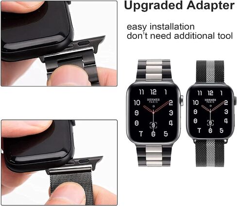 Guwet Pack 2 أشرطة معدنية متوافقة مع Apple Watch Band 38/40/41/42/44/45/46/49 مم ، شبكة حلقة مقاوم للصدأ وميلانوز لسلسلة IWatch Band Series Ultra2/SE2/SE/10/9 8 6 5 4 4 4 4 4 4 4 4 4 4 4 4 4 4 4 3 2 1 in Saudi Arabia