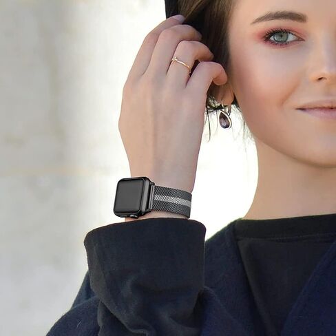 Guwet Pack 2 أشرطة معدنية متوافقة مع Apple Watch Band 38/40/41/42/44/45/46/49 مم ، شبكة حلقة مقاوم للصدأ وميلانوز لسلسلة IWatch Band Series Ultra2/SE2/SE/10/9 8 6 5 4 4 4 4 4 4 4 4 4 4 4 4 4 4 4 3 2 1 in Saudi Arabia