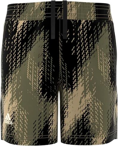 adidas Boy's Printed Shorts (Little Kids/Big Kids) Beige Tone/Black/Focus Olive LG (14-16 Big Kids) in Saudi Arabia