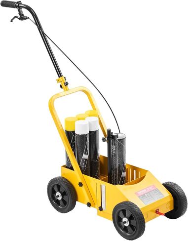 آلة وضع علامات الخط الشريطي VEVOR، 24 × 13 × 35.4 بوصة، 4 عجلات، آلة خط الشريط شديدة التحمل مع عرض قابل للتعديل 2-4 بوصة، تجعل خط الحافة واضحًا للطرق، مواقف السيارات، المجال الرياضي، أصفر in Saudi Arabia