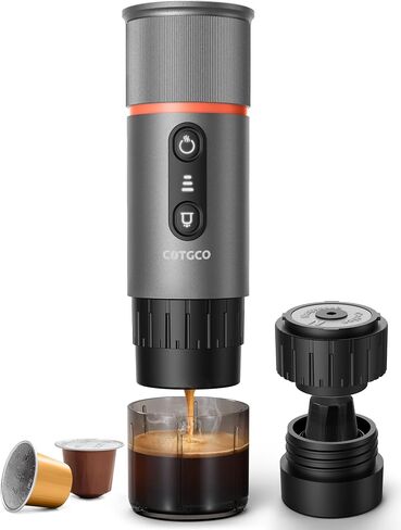 Portable Espresso Coffee Maker, Travel Coffee Maker for Camping, 20 Bar Self‑Heating Rechargeable with USB-C, with NS Capsule for Car/Travel/Camping in Kuwait