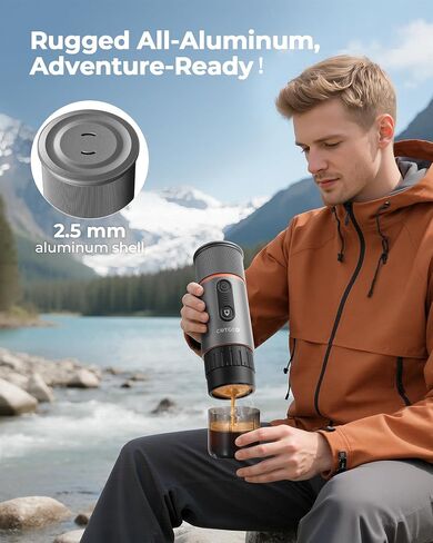 Portable Espresso Coffee Maker, Travel Coffee Maker for Camping, 20 Bar Self‑Heating Rechargeable with USB-C, with NS Capsule for Car/Travel/Camping in Kuwait