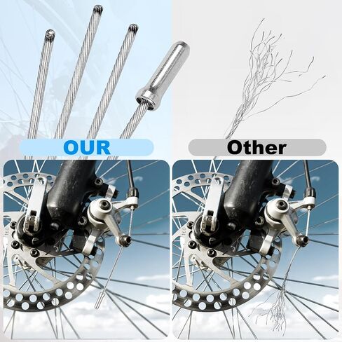 6 Pcs Premium Bike Cable Kits -4 Pcs Bicycle Brake Cable and 2 Pcs Bike Shifter Cable. Professional Bicycle Parts For MTB, 18 Pcs End Caps,Tubes and O-rings. in Saudi Arabia