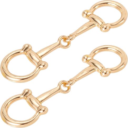 Joez Wonderful 2 PCS Horsebit Silk Silk Buckle ، حلقات وشاح معدني بسيطة ، قفل Horsebit للنساء (الذهب+الفضة) in Kuwait