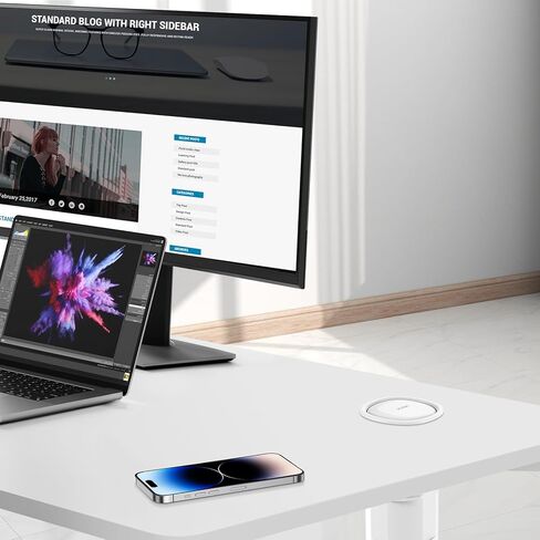 Pop up Outlet for Countertop,PD 20W USB C Fast Charging,3.15" Desk Grommet Power Station,4 Outlets,4-USB, Kitchen Island Pop Up Electrical Outlet, Office Recessed Power Supply,6ft Cord, Black in Kuwait