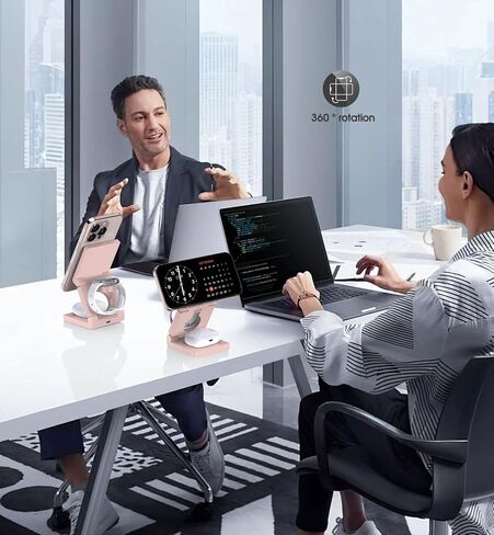 3 في 1 محطة شحن لاسلكية لأجهزة Apple Multple - Dock الشاحن اللاسلكي المغناطيسي القابل للطي - لوحة شحن 18W من أجل iPhone 16 15 14 13 12 Pro/Pro Max/Plus/Watch & Airpods All Series in Kuwait