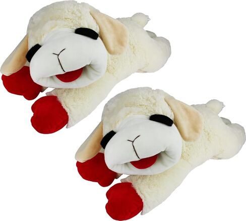HDP Lambchop Plush Dog Toy 24 "مع صرير اللون: أبيض 24" الحجم: حزمة 1 in Kuwait