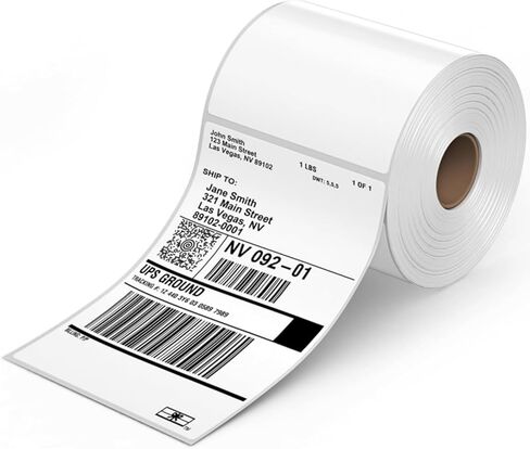 4"x6" Fanfold Thermal Shipping Label (Pack of 500 & Fan-Fold Labels), Thermal Labels for 241BT Shipping Label Printer(White) in Saudi Arabia