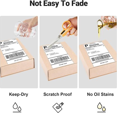4"x6" Fanfold Thermal Shipping Label (Pack of 500 & Fan-Fold Labels), Thermal Labels for 241BT Shipping Label Printer(White) in Saudi Arabia
