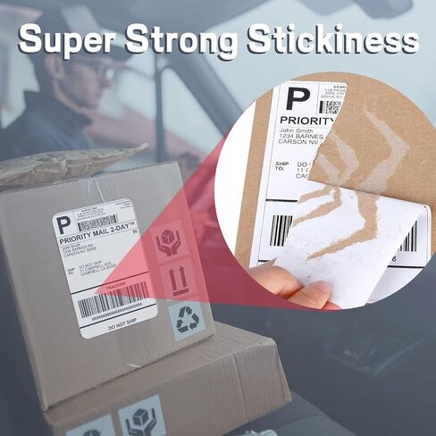 4"x6" Fanfold Thermal Shipping Label (Pack of 500 & Fan-Fold Labels), Thermal Labels for 241BT Shipping Label Printer(White) in Saudi Arabia