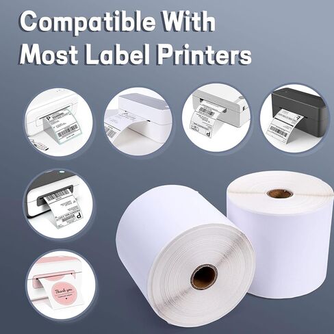 4"x6" Fanfold Thermal Shipping Label (Pack of 500 & Fan-Fold Labels), Thermal Labels for 241BT Shipping Label Printer(White) in Saudi Arabia