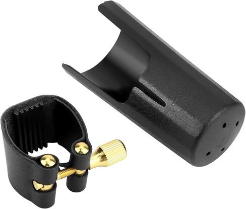 QWORK Alto Saxophone Ligature Fastener – Durable Artificial Leather, Enhanced Sound Quality, Designed for Bakelite Mouthpieces in Saudi Arabia