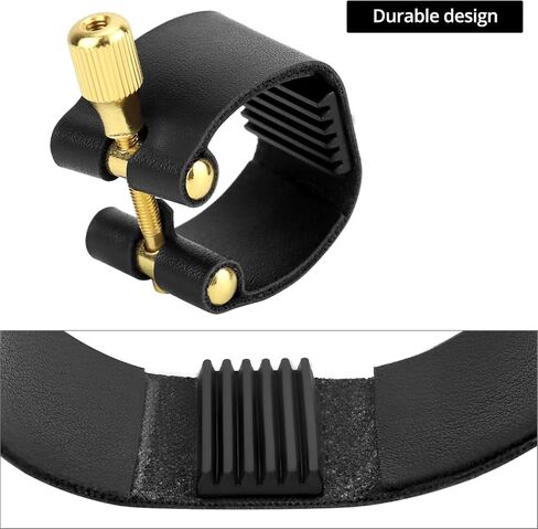 QWORK Alto Saxophone Ligature Fastener – Durable Artificial Leather, Enhanced Sound Quality, Designed for Bakelite Mouthpieces in Saudi Arabia