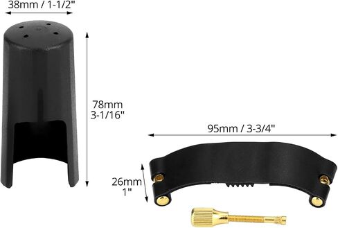 QWORK Alto Saxophone Ligature Fastener – Durable Artificial Leather, Enhanced Sound Quality, Designed for Bakelite Mouthpieces in Saudi Arabia