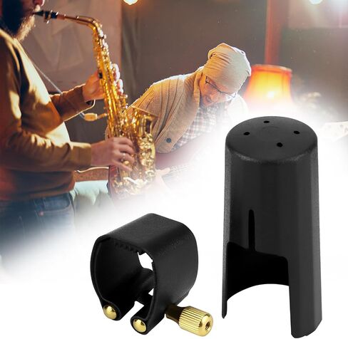 QWORK Alto Saxophone Ligature Fastener – Durable Artificial Leather, Enhanced Sound Quality, Designed for Bakelite Mouthpieces in Saudi Arabia