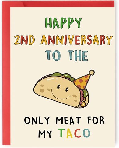OJsensai Cute Anniversary Taco Gifts for Men Him, Cool Aday Card for Husband Boyfriend Fiance, Happy Wedding Anniversary from Wife Girlfriend Fiancee in Kuwait