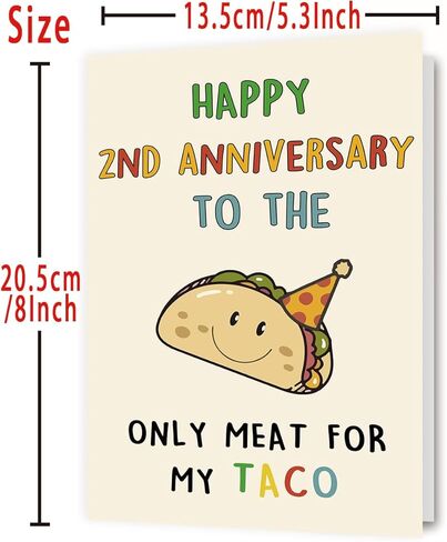 OJsensai Cute Anniversary Taco Gifts for Men Him, Cool Aday Card for Husband Boyfriend Fiance, Happy Wedding Anniversary from Wife Girlfriend Fiancee in Kuwait