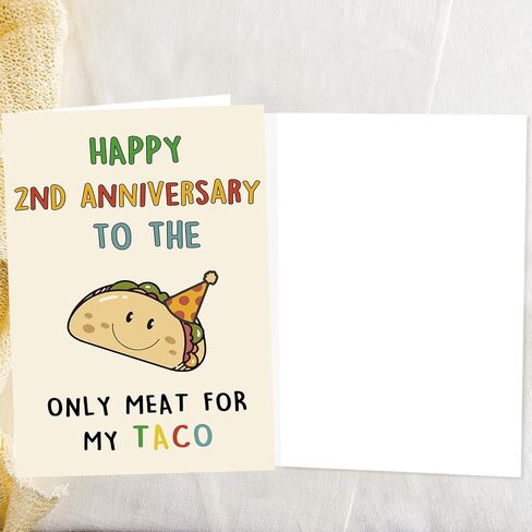 OJsensai Cute Anniversary Taco Gifts for Men Him, Cool Aday Card for Husband Boyfriend Fiance, Happy Wedding Anniversary from Wife Girlfriend Fiancee in Kuwait