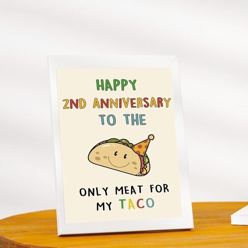OJsensai Cute Anniversary Taco Gifts for Men Him, Cool Aday Card for Husband Boyfriend Fiance, Happy Wedding Anniversary from Wife Girlfriend Fiancee in Kuwait