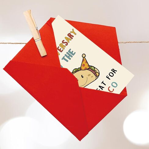 OJsensai Cute Anniversary Taco Gifts for Men Him, Cool Aday Card for Husband Boyfriend Fiance, Happy Wedding Anniversary from Wife Girlfriend Fiancee in Kuwait