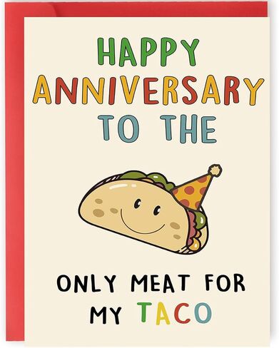 OJsensai Cute Anniversary Taco Gifts for Men Him, Cool Aday Card for Husband Boyfriend Fiance, Happy Wedding Anniversary from Wife Girlfriend Fiancee in Kuwait
