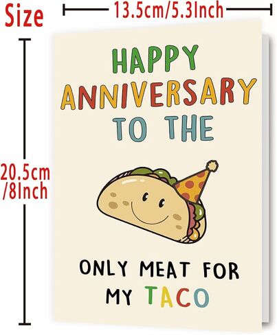 OJsensai Cute Anniversary Taco Gifts for Men Him, Cool Aday Card for Husband Boyfriend Fiance, Happy Wedding Anniversary from Wife Girlfriend Fiancee in Kuwait
