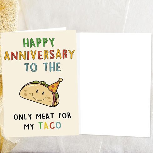 OJsensai Cute Anniversary Taco Gifts for Men Him, Cool Aday Card for Husband Boyfriend Fiance, Happy Wedding Anniversary from Wife Girlfriend Fiancee in Kuwait