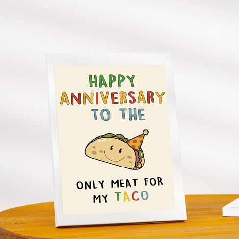 OJsensai Cute Anniversary Taco Gifts for Men Him, Cool Aday Card for Husband Boyfriend Fiance, Happy Wedding Anniversary from Wife Girlfriend Fiancee in Kuwait