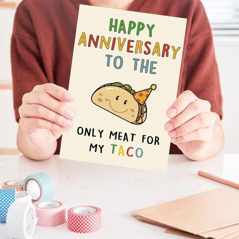 OJsensai Cute Anniversary Taco Gifts for Men Him, Cool Aday Card for Husband Boyfriend Fiance, Happy Wedding Anniversary from Wife Girlfriend Fiancee in Kuwait