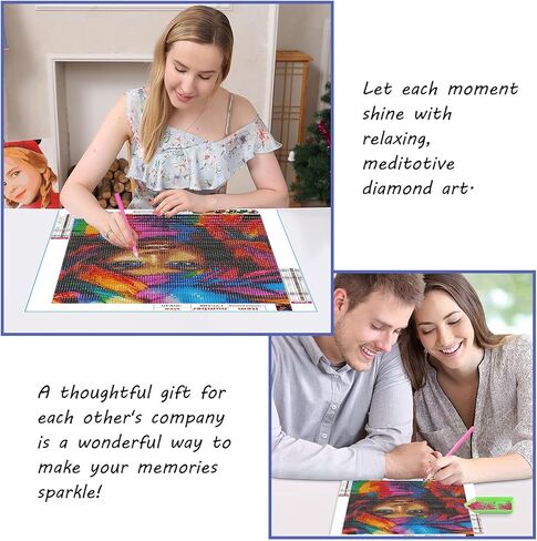 مجموعات الطلاء الماسي 5D Wolf من SKRYUIE - مجموعات فنية ماسية DIY للبالغين من الثلج، مثقاب دائري كامل - غرز متقاطعة من الكريستال - حرفة للبالغين لديكور الحائط والمكتب - 12 × 16 بوصة in Kuwait